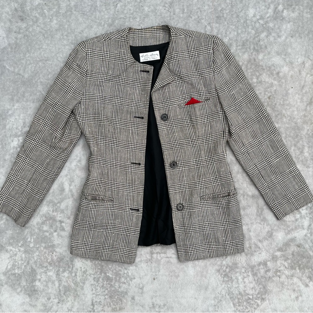 ALAN AUSTIN BEVERLY HILLS Vintage Three-Button Silk Blend Blazer